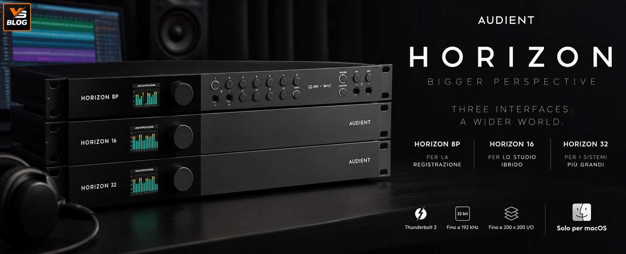 Audient Horizon: tre nuove interfacce Thunderbolt 3 per lo studio professionale